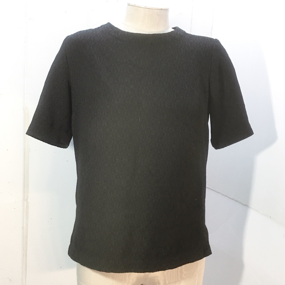 CHANEL Black Textured Blouse Uniform Sz XS